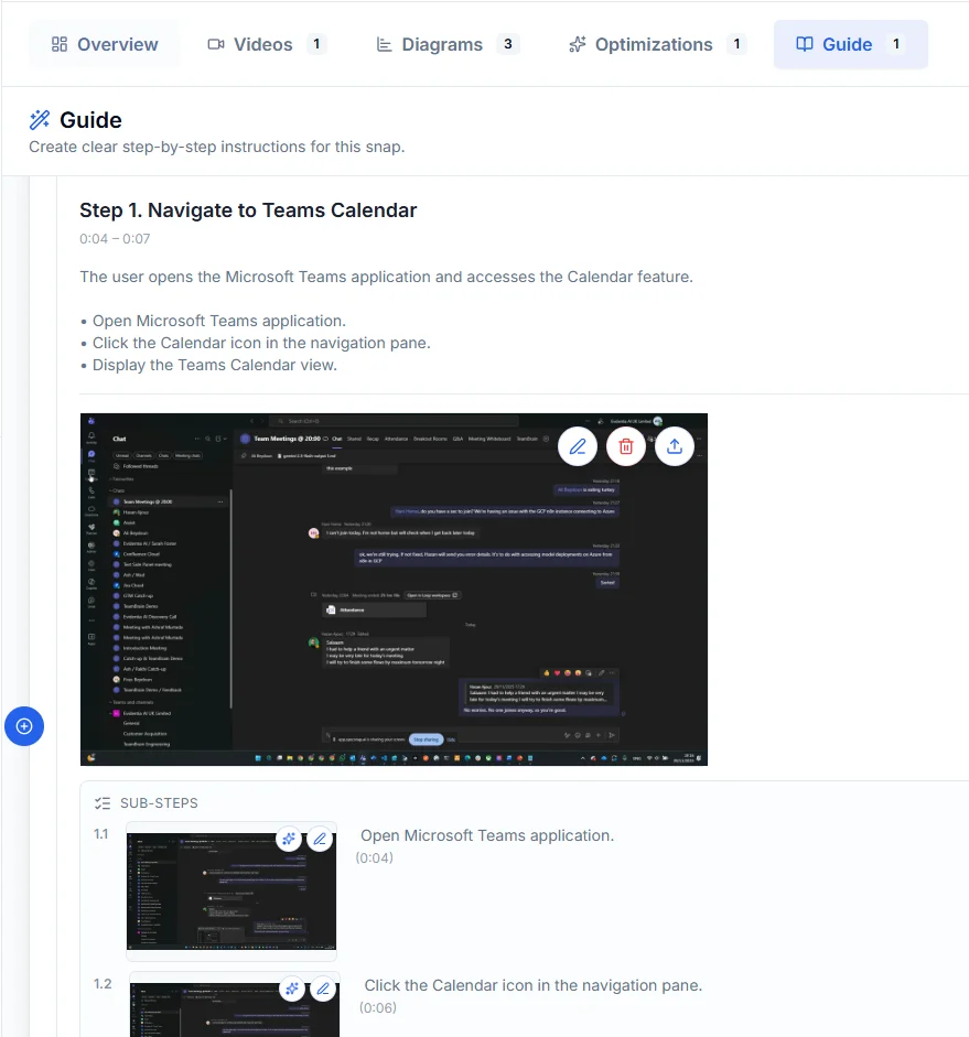 Step-by-step SOP with screenshots and annotations